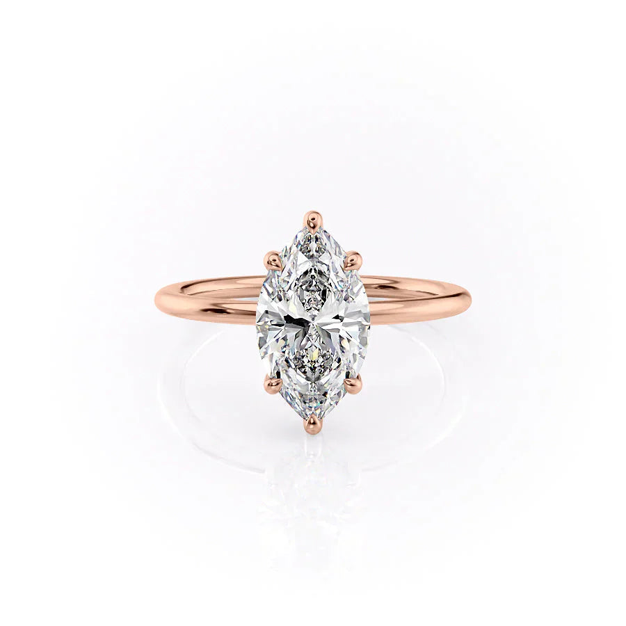 The Sarah Set With A 3 Carat Marquise Moissanite