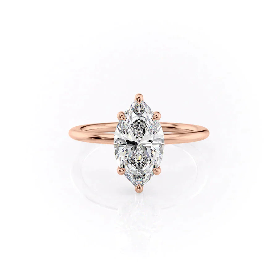 The Sarah Set With A 3 Carat Marquise Lab Diamond