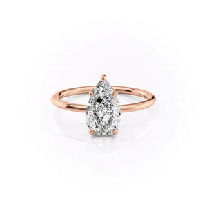 The Sarah Set With A 3 Carat Pear Lab Diamond