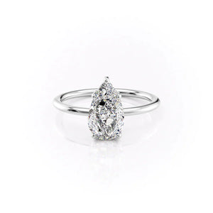 The Sarah Set With A 3 Carat Pear Moissanite