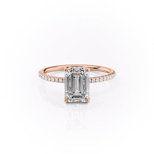 The Pave Sarah Set With A 5 Carat Emerald Moissanite