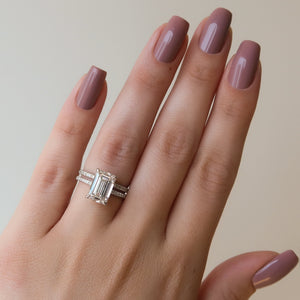 The Pave Sarah Set With A Emerald Moissanite