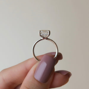 The Pave Sarah Set With A 2 Carat Emerald Lab Diamond