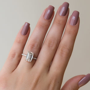 The Pave Sarah Set With A 2 Carat Emerald Lab Diamond