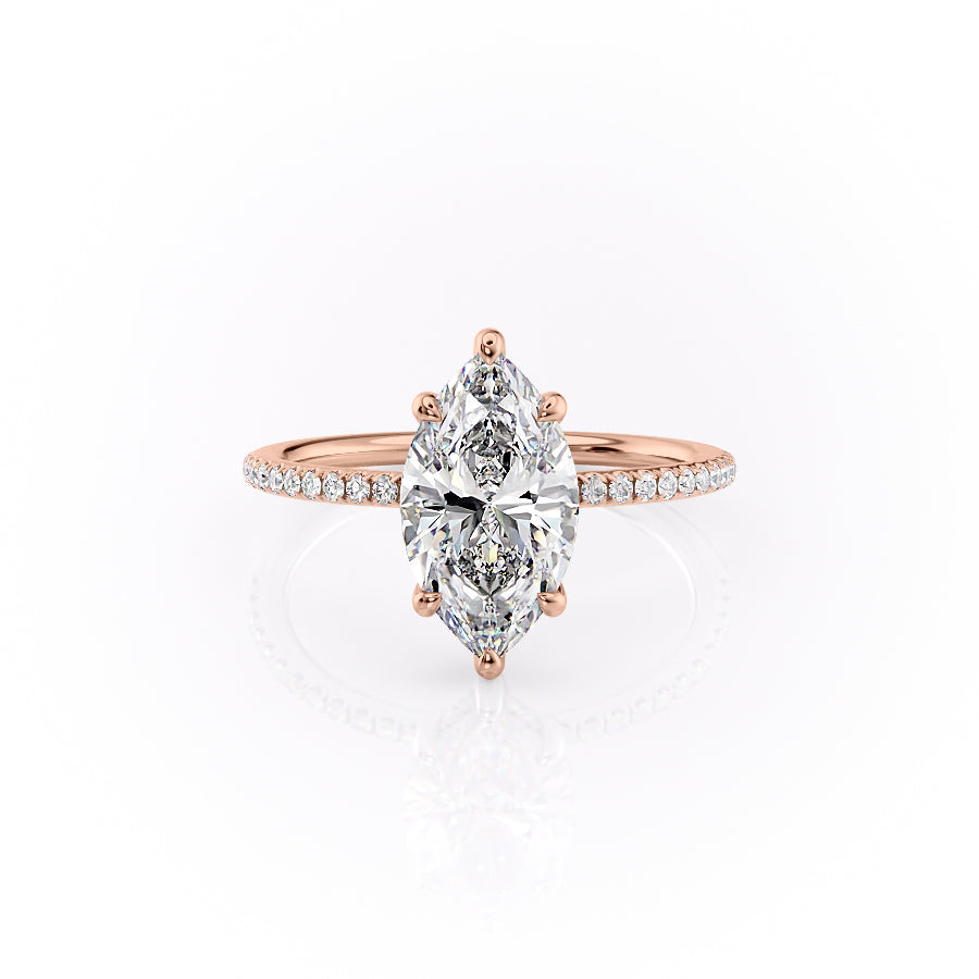 The Pave Sarah Set With A 4 Carat Marquise Moissanite
