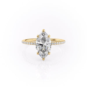 The Pave Sarah Set With A 3 Carat Marquise Moissanite