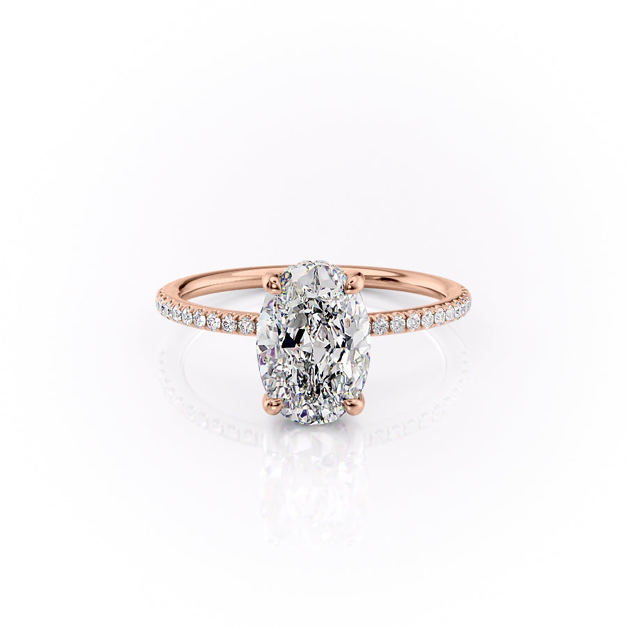 The Pave Sarah Set With A 2 Carat Oval Moissanite