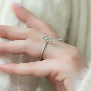 The Pave Sarah Set With A 3 Carat Oval Lab Diamond