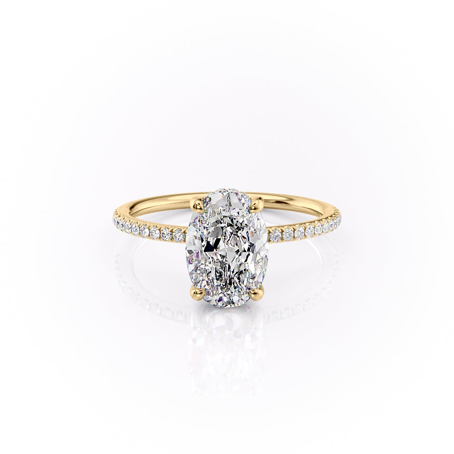 The Pave Sarah Set With A 2 Carat Oval Lab Diamond