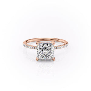 The Pave Sarah Set With A 2 Carat Princess Moissanite