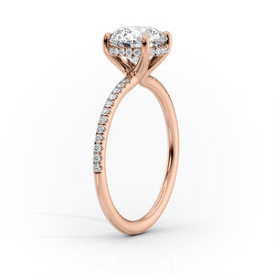 The Pave Sarah Set With A 4 Carat Cushion Moissanite