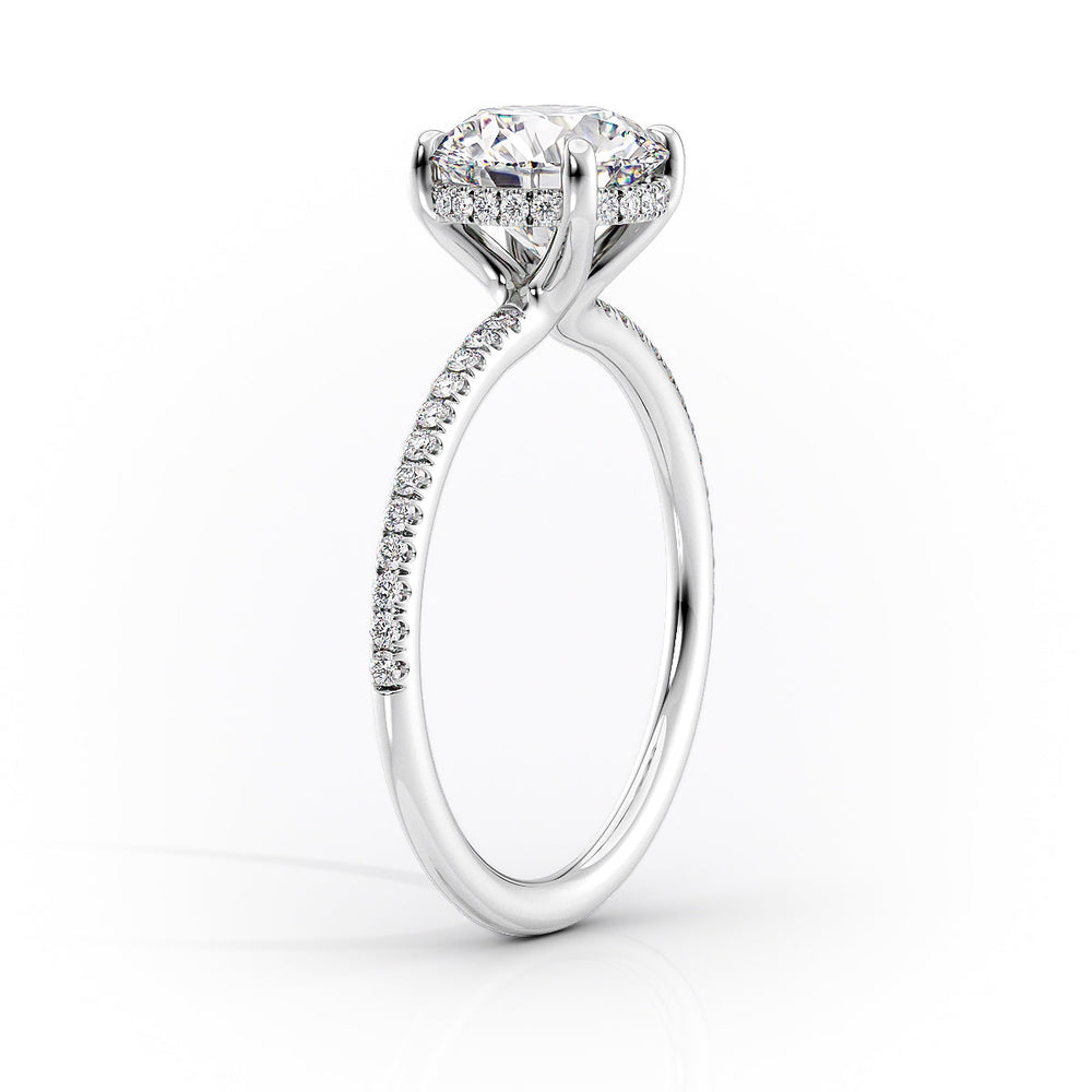 The Pave Sarah Set With A 3 Carat Radiant Lab Diamond