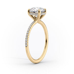 The Pave Sarah Set With A 1 Carat Marquise Lab Diamond