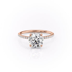 The Pave Sarah Set With A 2 Carat Round Moissanite
