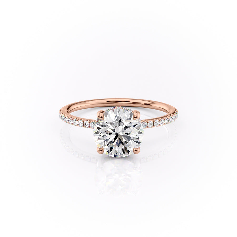 The Pave Sarah Set With A 1 Carat Round Lab Diamond