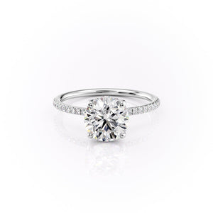 The Pave Sarah Set With A 2.5 Carat Round Lab Diamond