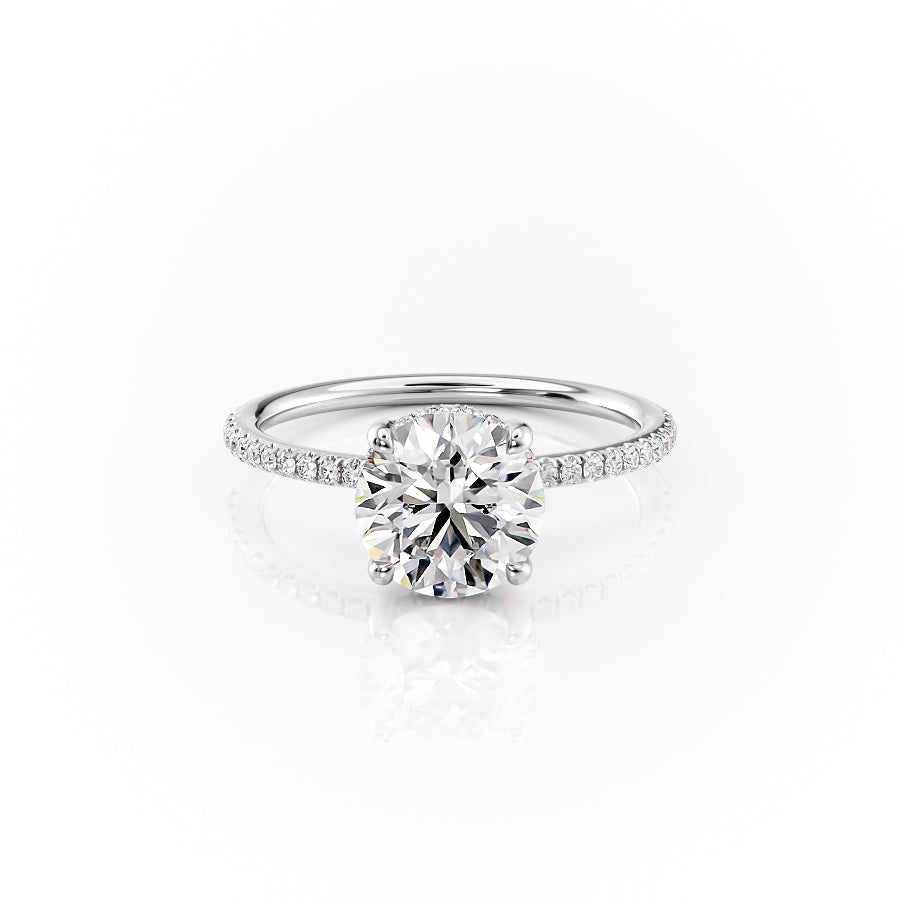 The Pave Sarah Set With A 1 Carat Round Lab Diamond