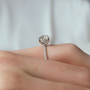 The Pave Sarah Set With A 2 Carat Round Lab Diamond