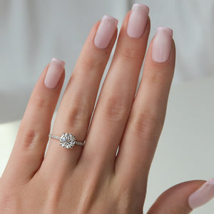The Pave Sarah Set With A 2 Carat Round Lab Diamond