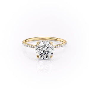 The Pave Sarah Set With A 2 Carat Round Lab Diamond