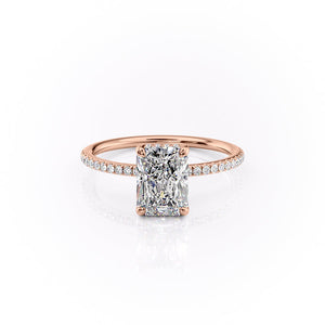 The Pave Sarah Set With A 3 Carat Radiant Lab Diamond
