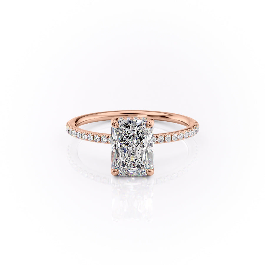 The Pave Sarah Set With A 2 Carat Radiant Lab Diamond