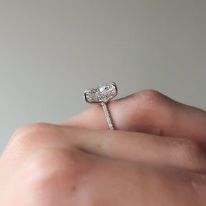 The Pave Sarah Set With A 1 Carat Radiant Lab Diamond