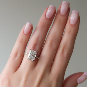 The Pave Sarah Set With A 1 Carat Radiant Lab Diamond