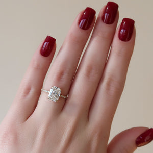 The Pave Sarah Set With A Radiant Lab Diamond