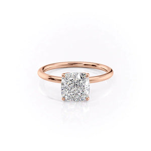 The Lily Set With A 5 Carat Cushion Moissanite