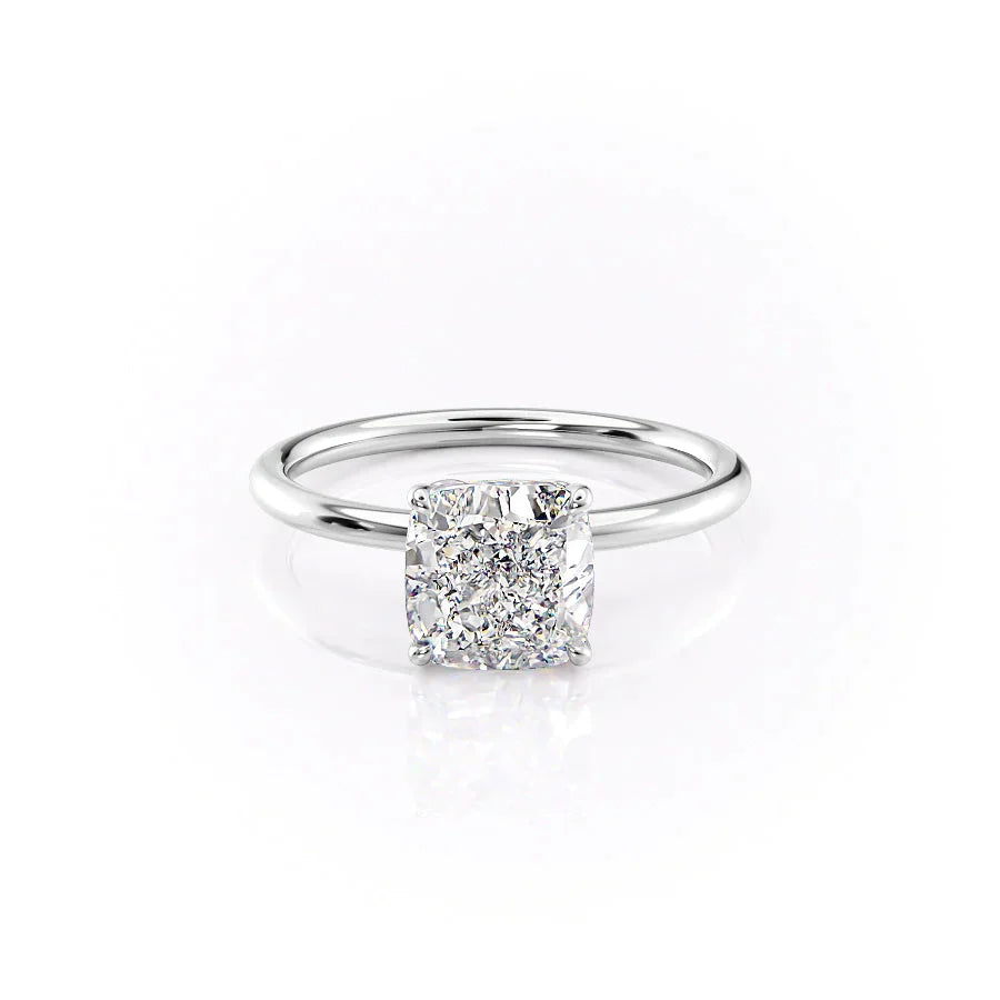 The Lily Set With A 4 Carat Cushion Moissanite