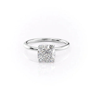The Lily Set With A 5 Carat Cushion Moissanite