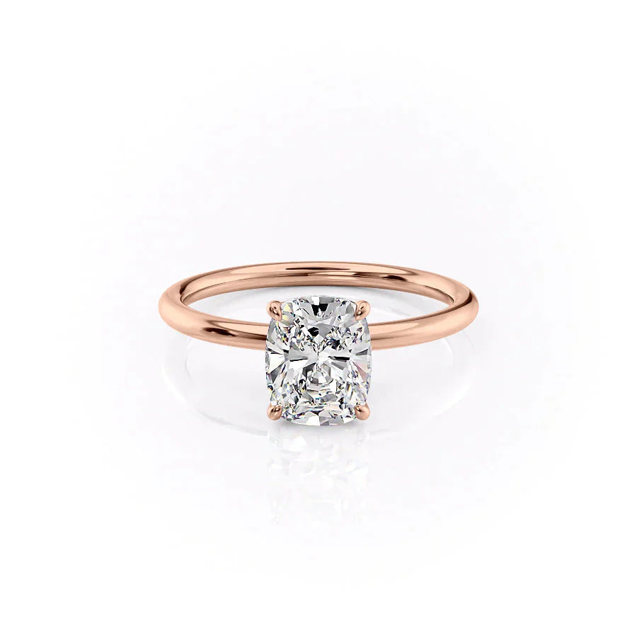 The Lily Set With A 4 Carat Elongated Cushion Moissanite