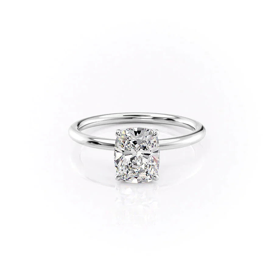 The Lily Set With A 5 Carat Elongated Cushion Moissanite