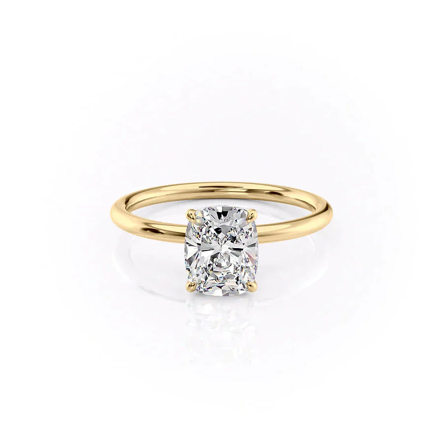 The Lily Set With A 3 Carat Elongated Cushion Lab Diamond