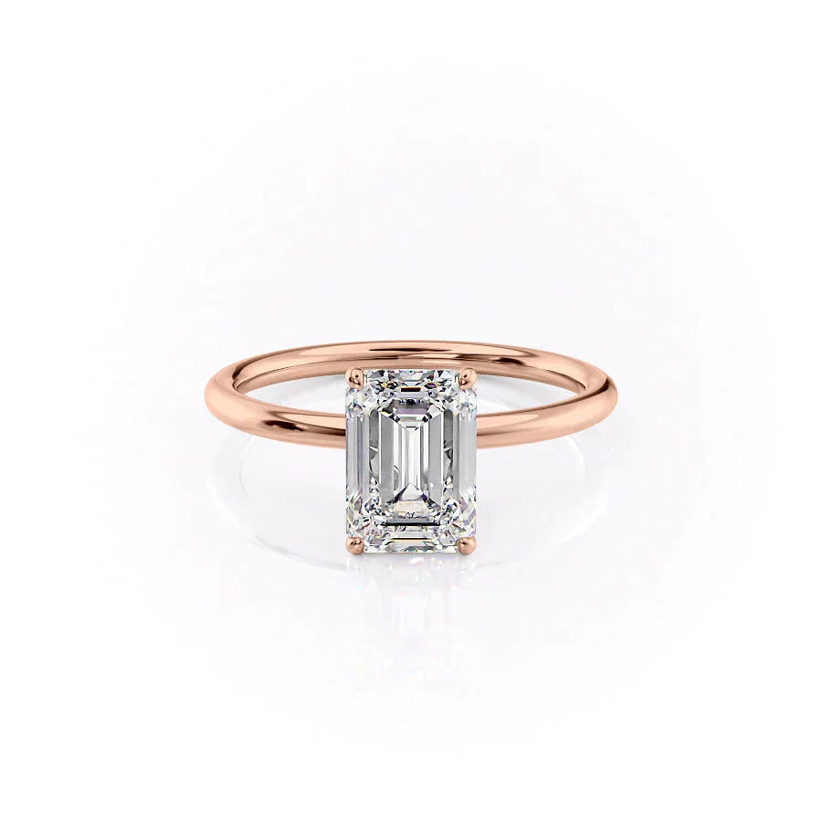 The Lily Set With A 5 Carat Emerald Moissanite