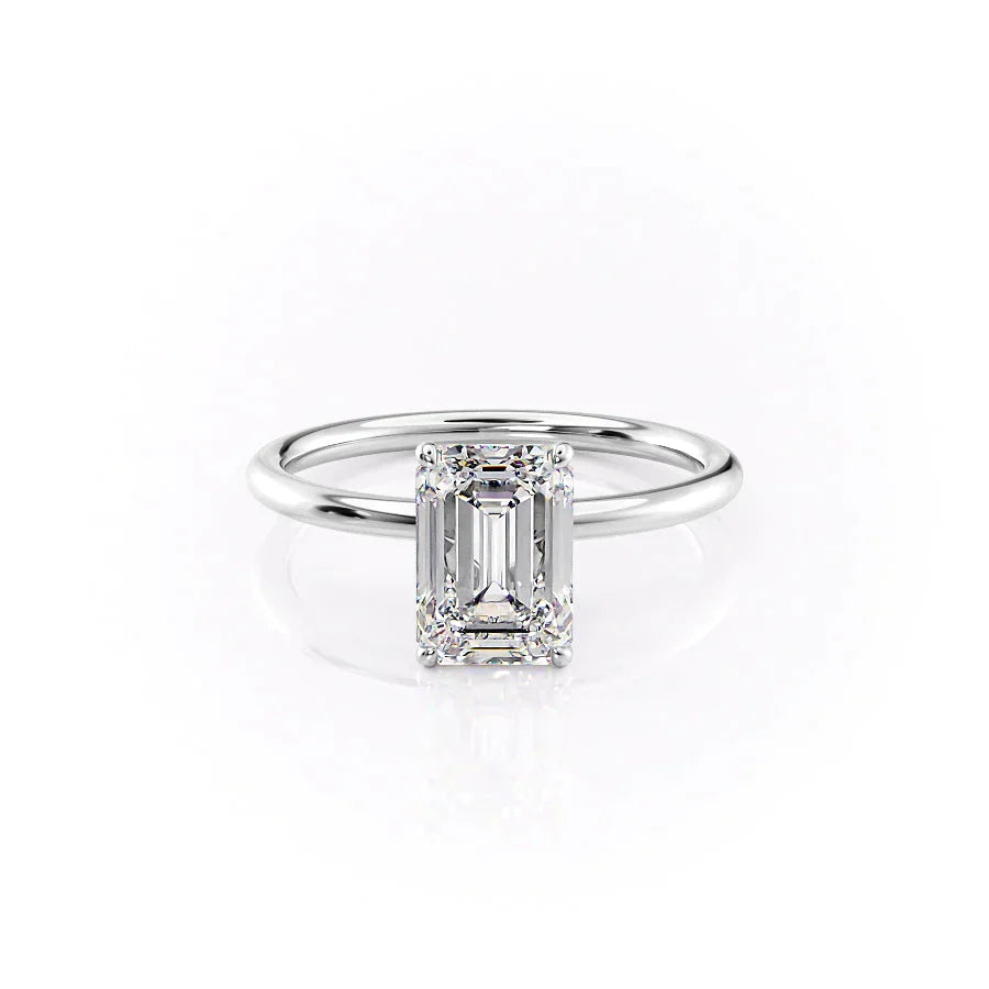 The Lily Set With A 4 Carat Emerald Moissanite
