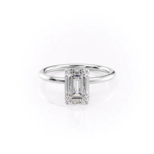 The Lily Set With A 3 Carat Emerald Lab Diamond