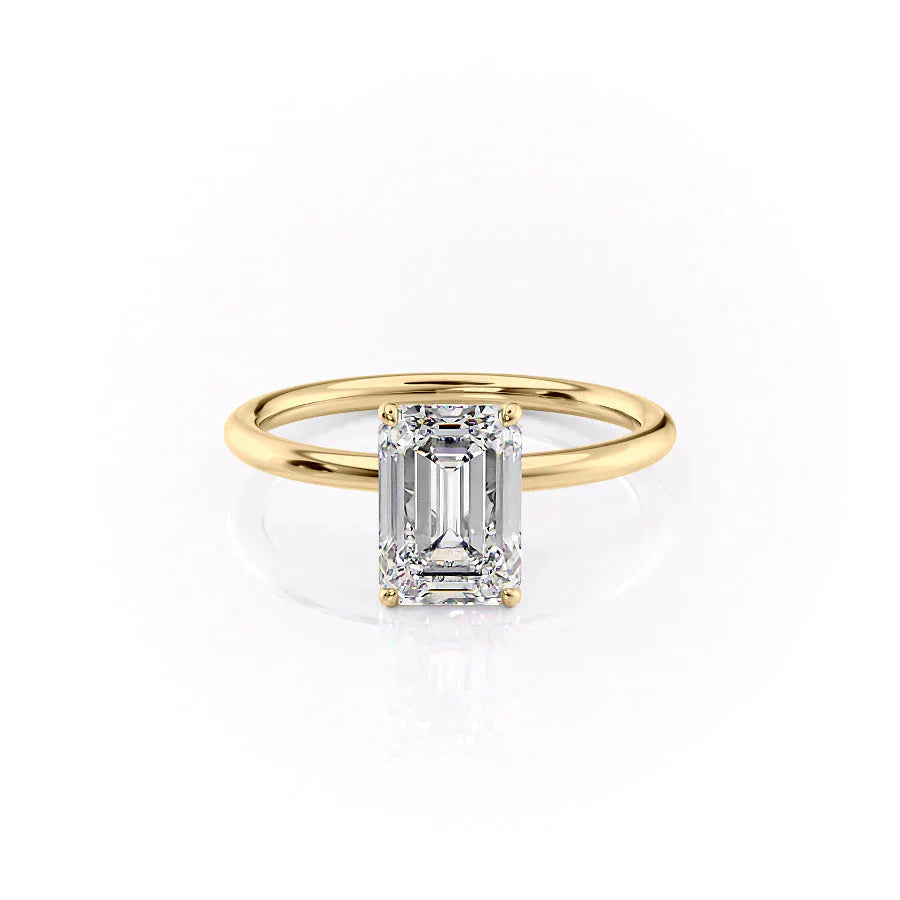 The Lily Set With A 2.5 Carat Emerald Lab Diamond