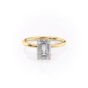 The Lily Set With A 1 Carat Emerald Moissanite