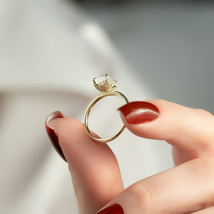 The Lily Set With A 3 Carat Elongated Cushion Moissanite