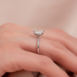 The Lily Set With A 1 Carat Emerald Lab Diamond