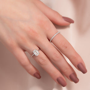 The Lily Set With A 1 Carat Emerald Lab Diamond