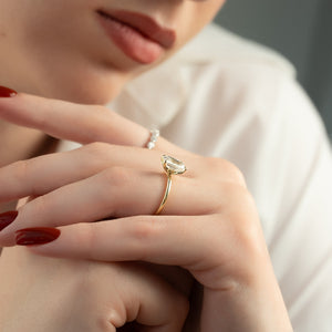 The Lily Set With A 1 Carat Emerald Lab Diamond
