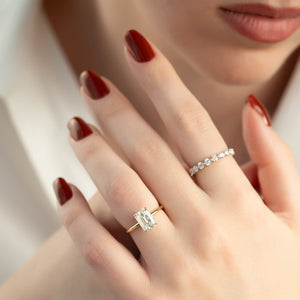 The Lily Set With A 1 Carat Emerald Lab Diamond