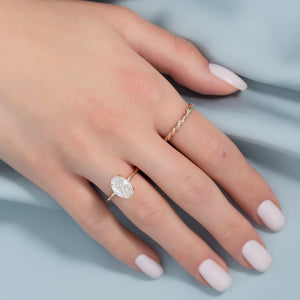 The Lily Set With A 3 Carat Oval Lab Diamond