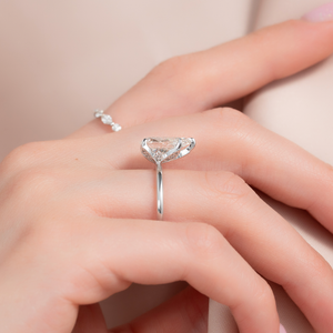 The Lily Set With A Pear Lab Diamond