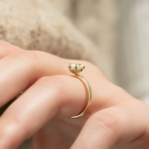 The Lily Set With A 2 Carat Pear Lab Diamond