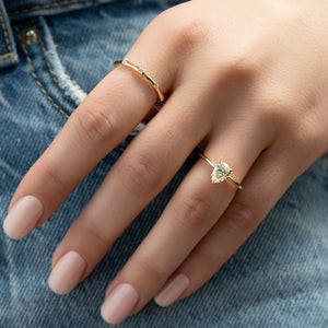 The Lily Set With A 2 Carat Pear Lab Diamond