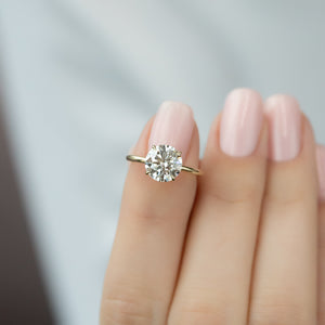 The Lily Set With A 3 Carat Round Lab Diamond